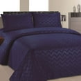 thumbnail image 1 of Home Sweet Home Chevron Design Microfiber Deep Pocket Full Bed Sheets Set (Navy), 1 of 1