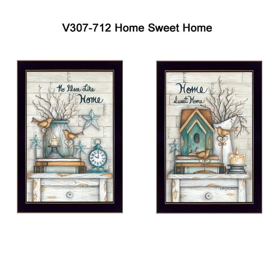 TrendyDecor4U Home Sweet Home Collection By Mary June Printed Wall Art V307-712