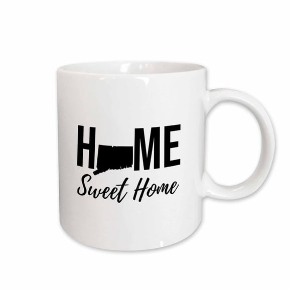 3drose, Home Sweet Home. Connecticut State. White Background., 15oz Mug
