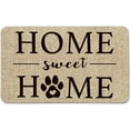 thumbnail image 1 of Home Sweet Home Cute Dog Paw Footprints Plum Print Decorative Doormat, Pet Dog Cat Low-Profile Floor Mat Switch Mat for Indoor Outdoor 17 x 29 Inch, 1 of 6