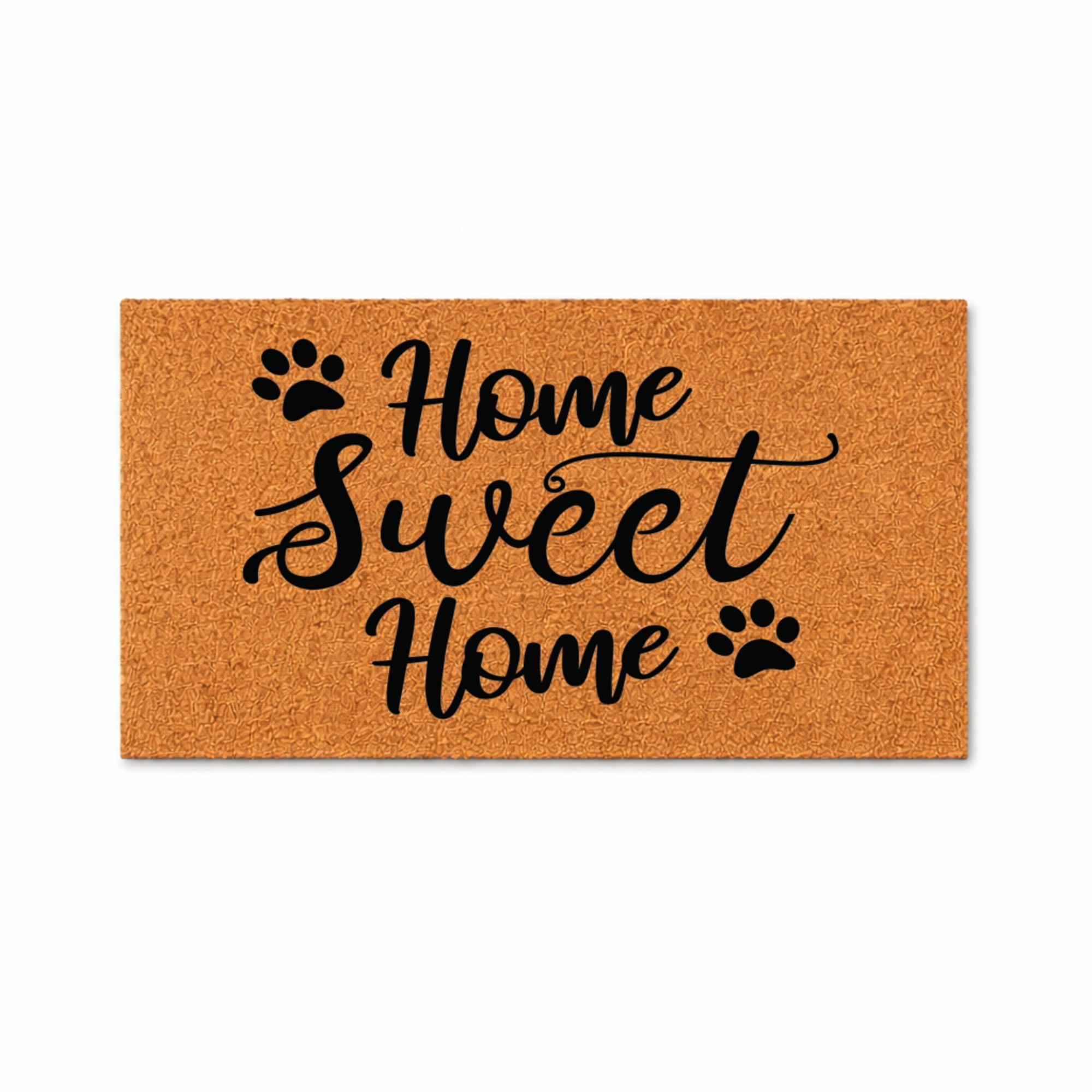 Home Sweet Home Doormat, Paw Print Welcome Mat, Indoor Outdoor Entryway Rug (18x30 inches) 3107