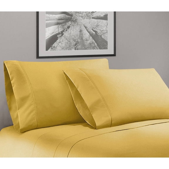 Home Sweet Home Dream 1800 Series Elegant Deep Pocket Luxury Bed Sheet Set, Soft & Durable (Twin, Gold)