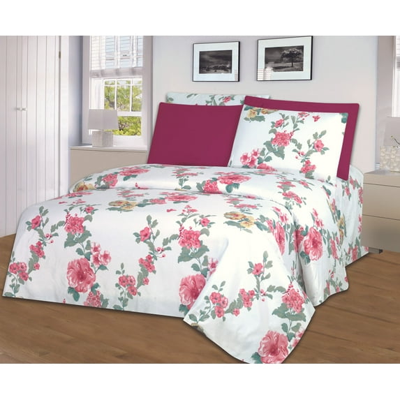 Home Sweet Home Dreams 6-Piece 1800 Thread Count Microfiber Bed Sheet Set, Queen – Silky Soft