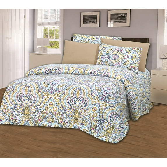 Home Sweet Home Dreams Hotel Club 1800 Super Soft 6 Piece Paisley Print Sheet Set, Full