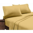 thumbnail image 1 of Home Sweet Home Extra Soft Deep Pocket Embroidered Luxury 4-Piece Bed Sheet Set (Full, Gold), 1 of 4
