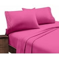 thumbnail image 1 of Home Sweet Home Extra Soft Deep Pocket Embroidery Luxury 4-Piece Bed Sheet Set (Queen, Hot Pink), 1 of 4