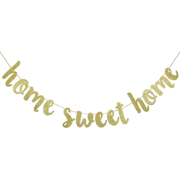 Home Sweet Home Gold Glitter Hanging Sign Banner- Welcome Home Banner, Home From War Banner, Military Welcome Home Banner, Welcome Home Sign