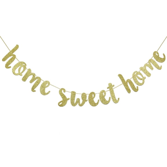 Home Sweet Home Gold Glitter Hanging Sign Banner- Welcome Home Banner Home from War Banner Military Welcome Home Banner Welcome Home Sign