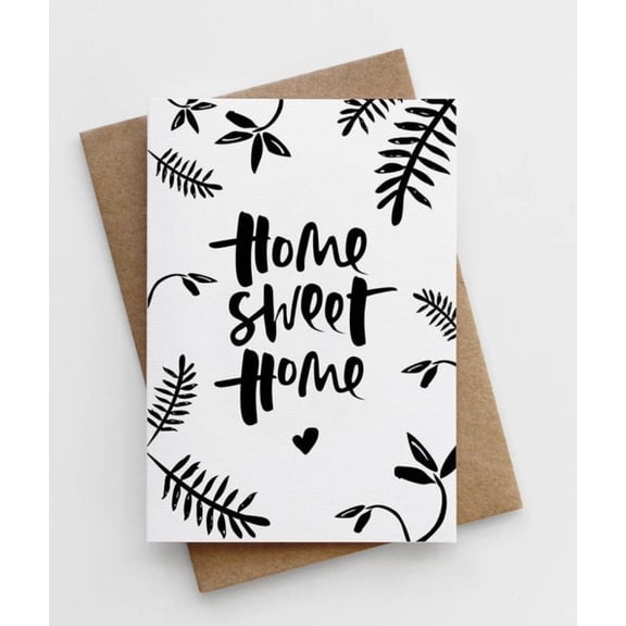 Home Sweet Home Greeting Card Stylish Botanical Design Perfect for Housewarming, Moving, or Just Because Envelope Included, Blank Inside