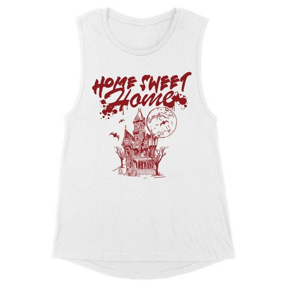 Home Sweet Home Haunted Women's Muscle Tank Large White