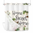 thumbnail image 1 of Home Sweet Home No Hooks Shower Curtain with Snap-in Liner Summer Red Strawberry Floral Shower Curtains for Bathroom, Waterproof, Easy Install, Washable 66"x72", 1 of 9