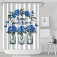 thumbnail image 1 of Home Sweet Home Hydrangeas Butterflies 72x84in Shower Curtain,Bathroom Decorative Shower Curtains Set with 12 Hooks,Modern Waterproof Washable Shower Curtain, 1 of 4