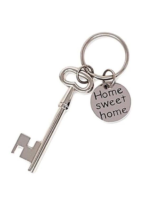 Home Sweet Home Key Ring, 2.75in Tall, Housewarming Gift for New Homeowner