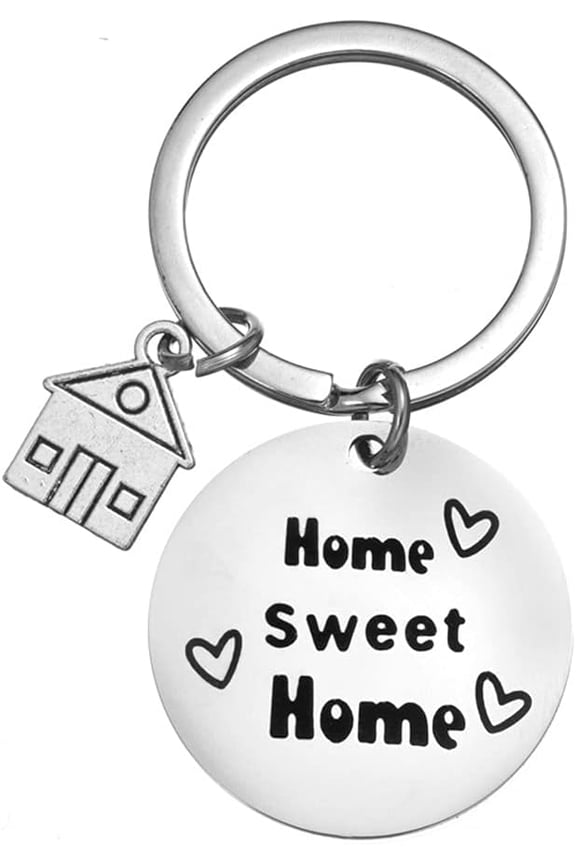 Home Sweet Home Keychain Housewarming Gift for New Homeowner Moving Home Gifts House Warming Presents for New Home Couple Friend Closing Gifts Real Estate for Clients