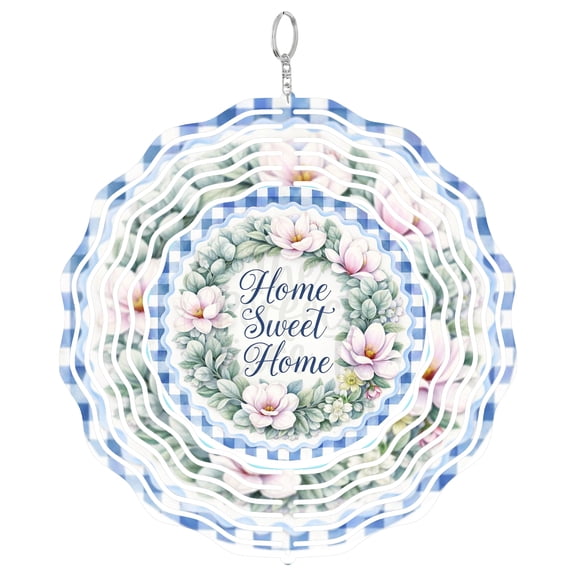 Home Sweet Home Lambs Ear 3D Wind Spinner Stainless Steel Farmhouse Porch Decor