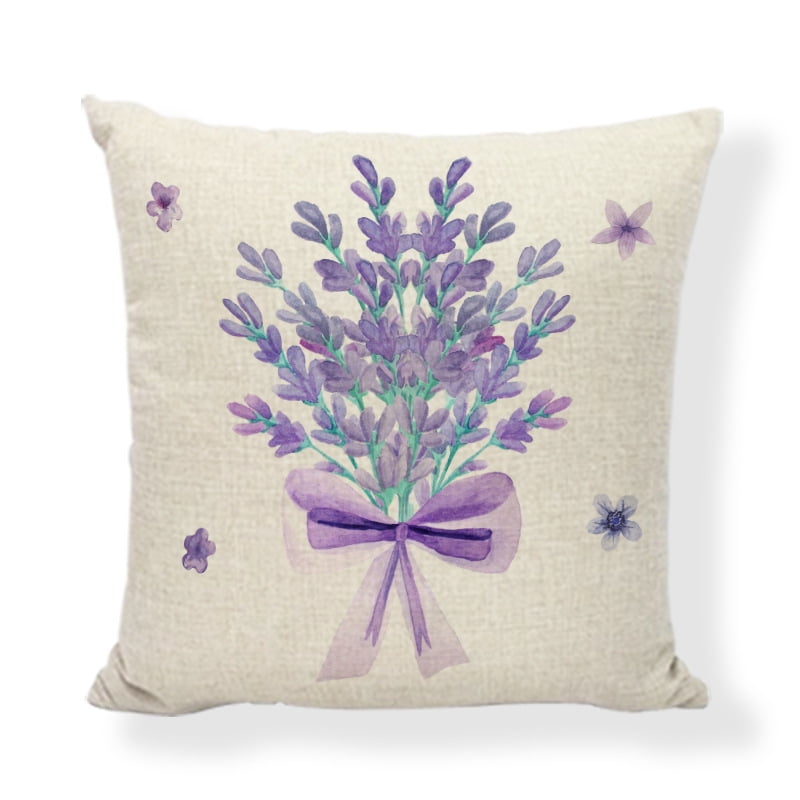 Home Sweet Home Lavender Purple Throw Pillow Covers, 18x18 Inch Spring