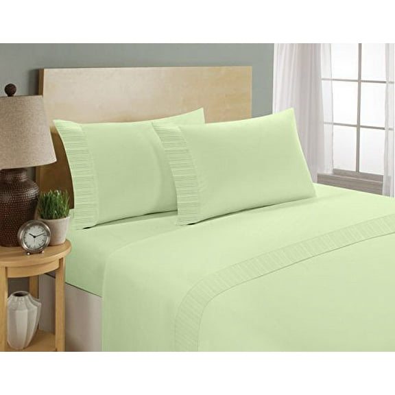 Home Sweet Home London 1800 Series Microfiber Deep Pocket Bed Sheet Set (Twin, Sage)