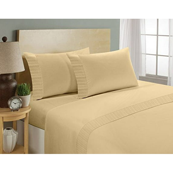 Home Sweet Home London 1800 Series Microfiber Deep Pocket Bed Sheets Set (Twin, Taupe)