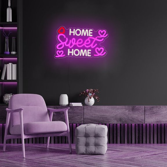 Home Sweet Home Neon Sign, Home Neon Sign, Neon Sign Wall Decor, Wall Sign Light for Living Room Home Decor, Handmade Personalized Gifts 16 x 10 inch