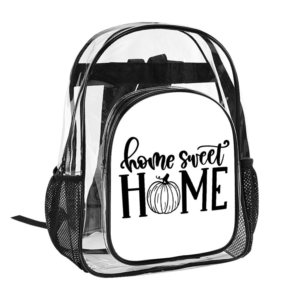 Home Sweet Home Pumpkin Clear Backpack Waterproof PVC Clear Backpacks
