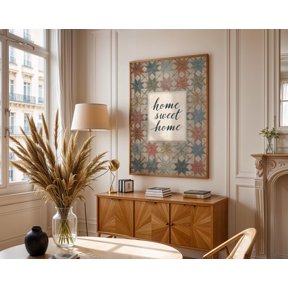 Home Sweet Home Quilt Pattern Wall Art Decor Unframed Paper Print