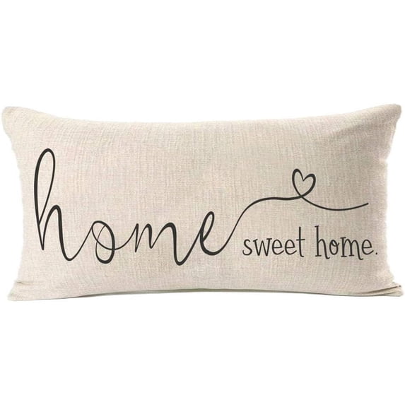 Home Sweet Home Quotes Farmhouse Pillow Covers 12x20 Inch,Home Decorative Throw Pillow Case Cushion Cover,Home Gifts,Housewarming Gift