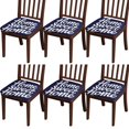 thumbnail image 1 of Home Sweet Home Seat Covers for Dining Room Chairs Set Of 6,Stretch Printed Washable Chair Seat Cover with Elastic Ties and Button,Removable Waterproof Couch Cushion Covers, 1 of 6