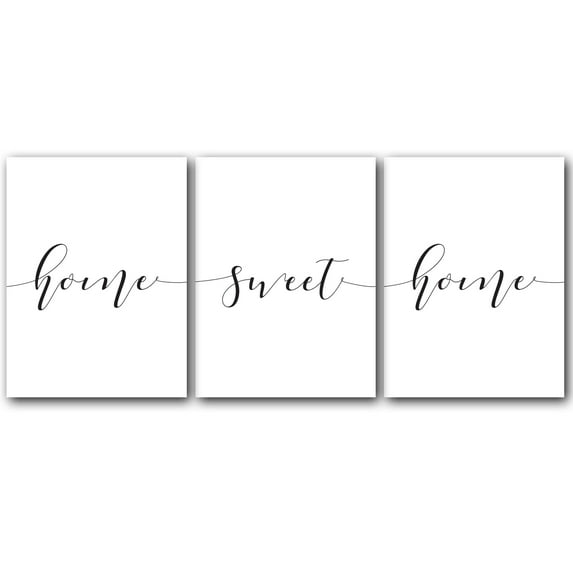 Home Sweet Home, Set of 3 Poster Prints, Home Wall Hanging Décor, Minimalist Prints