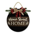 thumbnail image 1 of Home Sweet Home Sign Front Door Porch Decorations, Round Rustic Wood Hanging Sign for Farmhouse Porch Outdoor Home Holiday Front Door Sign Decor, 1 of 10