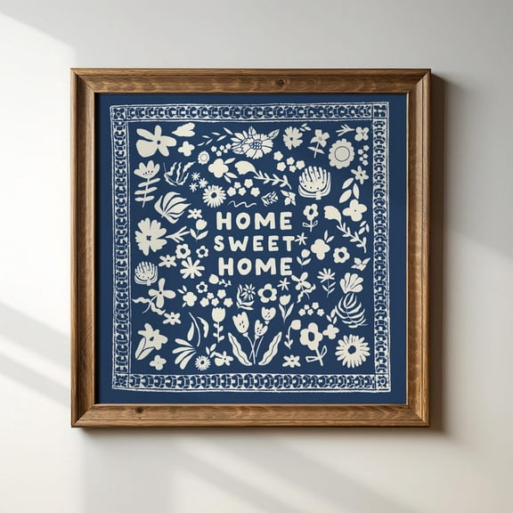 Home Sweet Home Square Print, Trendy Decor, Minimalist, Living Room Art, Cottage, Kitchen, Wall Decor, Cute Wall Art, Modern Wall Decor, 16x16 UNFRAMED