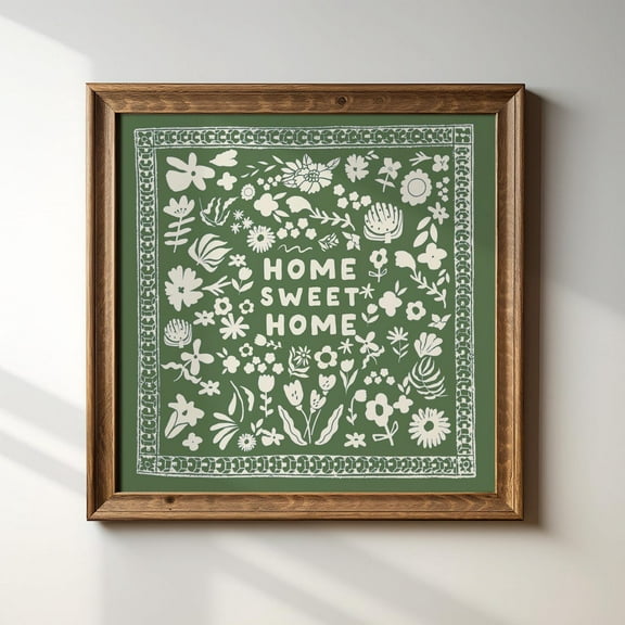 Home Sweet Home Square Print, Trendy Decor, Minimalist, Living Room Art, Cottage, Kitchen, Wall Decor, Cute Wall Art, Modern Wall Decor, 30x30 UNFRAMED