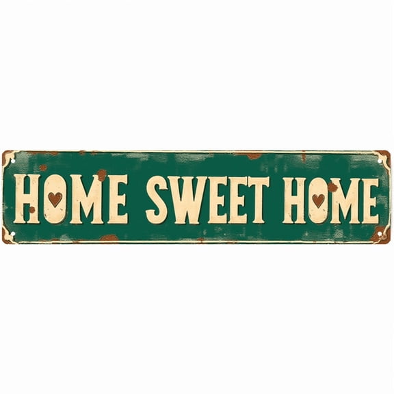 "Home Sweet Home" Tin Sign - 16x4 Inches Family Decor for Wall, Great for Living Room, Porch, Bedroom | family sign, home sweet home sign, vintage decor for home