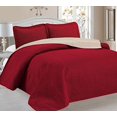 thumbnail image 1 of Home Sweet Home Victoria Design Reversible 3 PC Quilt Bedspread Sets (Full/Queen, Burgundy/Beige), 1 of 1