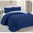 thumbnail image 1 of Home Sweet Home Victoria Design Reversible 3 PC Quilt Bedspread Sets (King, Navy/Blue), 1 of 1