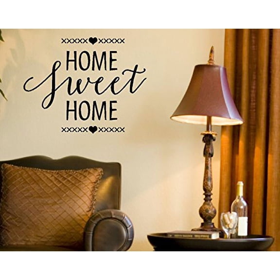 Home Sweet Home Wall Art Window Decal Vinyl Sticker, 23 x 18 , Black