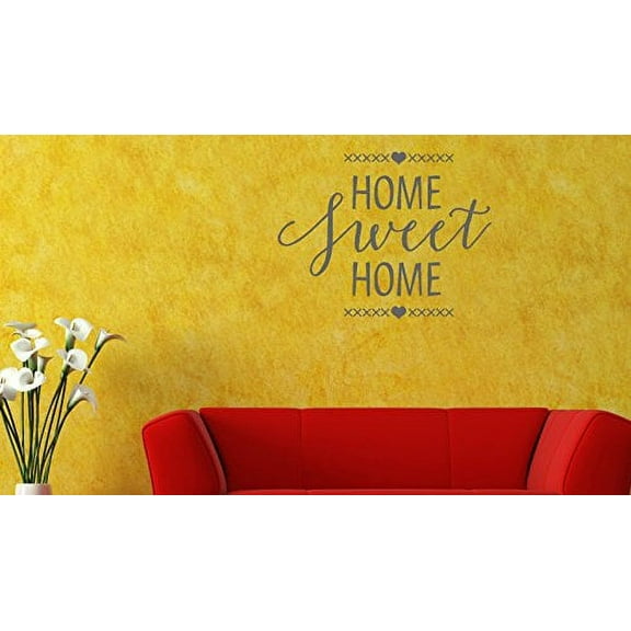 Home Sweet Home Wall Art Window Decal Vinyl Sticker, 23 x 18 , Storm Gray