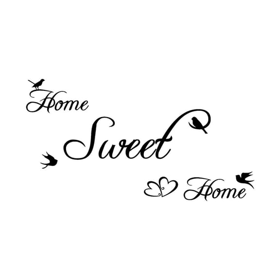 Home Sweet Home Wall Sticker Orange, Removable Vinyl, for Room Decor, Easy Apply