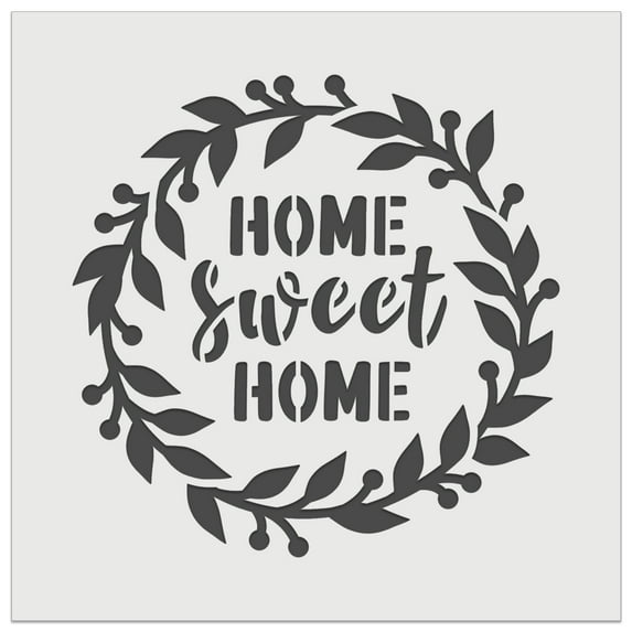 Home Sweet Home Wreath DIY Cookie Wall Craft Stencil - 5.5 Inch
