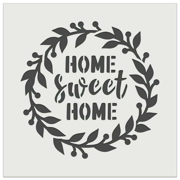 Home Sweet Home Wreath DIY Cookie Wall Craft Stencil - 9.0 Inch