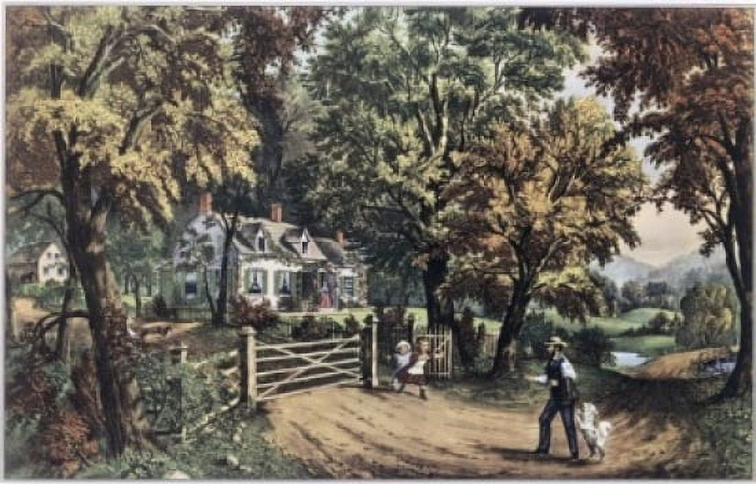 Home Sweet Home ca 1869 Currier & Ives (active 1857-1907American) Canvas Art - Currier and Ives (24 x 36)