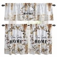 thumbnail image 1 of Home Sweet Kitchen Curtains Sets for Windows 24 Inch Length, Wreath Botanical Farmhouse Plants Gradient Brown Rod Pocket Window Treatments Tier Curtains and Valances Set for Bedroom/Bathroom, 1 of 8