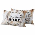 thumbnail image 1 of Home Sweet Outdoor Waterproof Pillow Covers, Wreath Botanical Farmhouse Plants Gradient Brown Decorative Rectangle Throw Pillowcase Sofa Cushion Sham for Patio/Couch/Chair, 20"x12" 2 Pack, 1 of 8