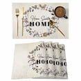 thumbnail image 1 of Home Sweet Placemats Set of 4, Wreath Botanical Farmhouse Plants Beige Placemats for Dining Table, Place Mats for Kitchen Tabletop, Waterproof Wipeable Dining Table Mats Set, 1 of 9