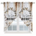 thumbnail image 1 of Home Sweet Swag Valances for Windows 2 Pack, Kitchen Window Curtains 36 Inch Length, Wreath Botanical Farmhouse Plants Gradient Brown Privacy Swag Curtains for Living Room/Bathroom 36"x36", 1 of 8