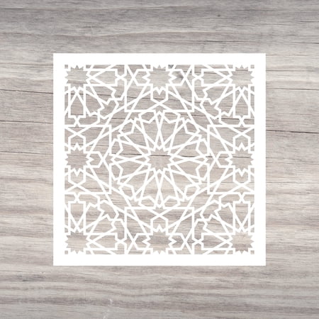 Home Synchronize, Moorish Tile Stencil, Reusable Stencil for Painting, Islamic Pattern, 4 x 4 Inches