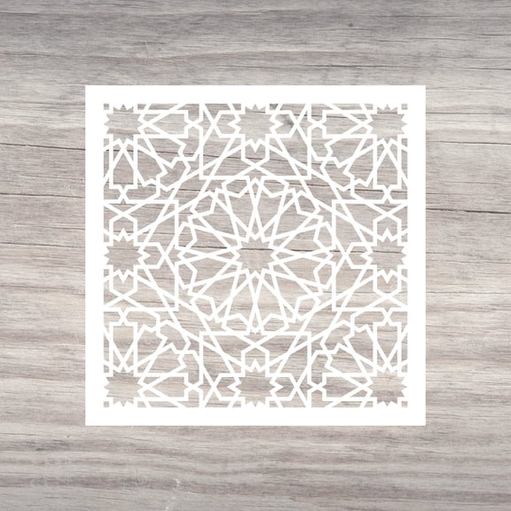 Home Synchronize, Moorish Tile Stencil, Reusable Stencil for Painting, Islamic Pattern, 4 x 4 Inches