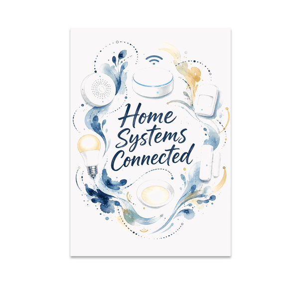 Home Systems Connected Wall Art - Smart Home Technology Enthusiast - 13x19 Poster Print