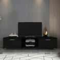 thumbnail image 1 of Home TV Stand for TVs up to 70 inch, TV Cabinet with Double Door and 2 Open Shelves, Black, D4655, 1 of 10