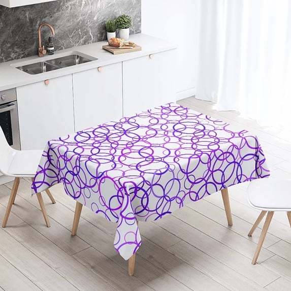 Home Table Kitchen Rectangular Decor Restaurant Wedding Tablecloth Geometric Simple Colorful Waterp