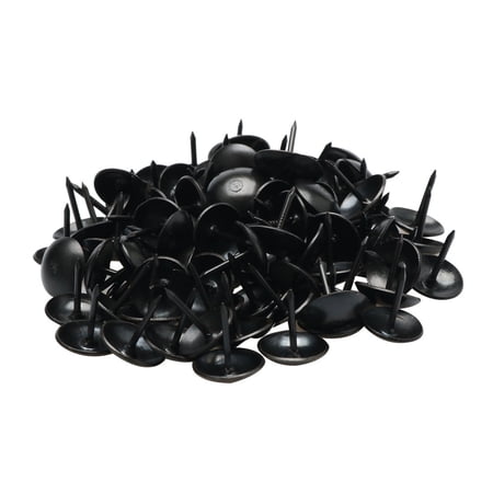 Unique Bargains Metal Home Table Round Hat Thumb Tack Nail Push Pin 11 x 13mm 100pcs Black